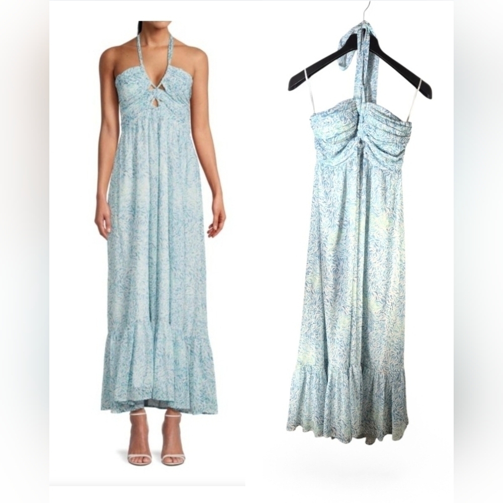 Allison New York Floral Halter Maxi Dress Size Medium - Picture 2 of 14